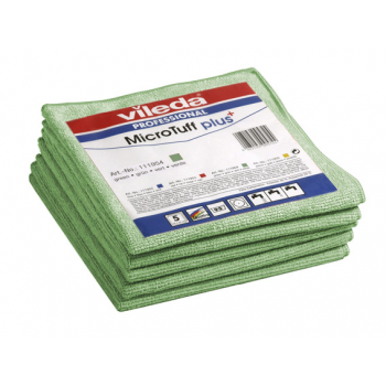 Lavettes microfibre microtuff + vert  38 x 38 cm - paquet de 5
