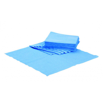 Chiffon d'essuyage jetable bleu 26,5 x 40 cm - carton de 15 x 50