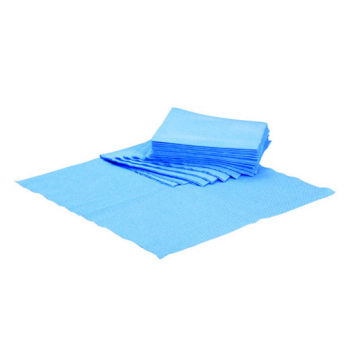 Chiffon d'essuyage jetable bleu 29 x 38 cm - Carton de 12 x 50