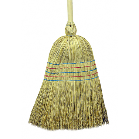 Balai paille de riz naturel avec manche 140 cm - Unité