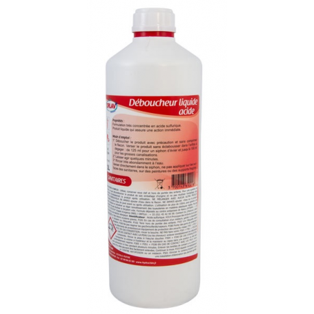 Déboucheur Liquide Acide - WC Sanitaires et Canalisations Surpuissant ORLAV - Flacon de 1 L
