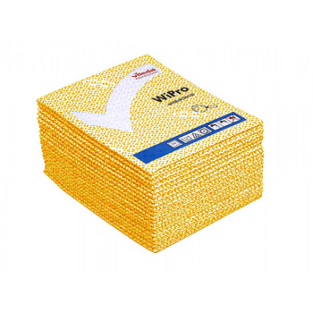 Lavette non-tissée anti-bactérie Wipro jaune vileda 36 x 42 cm - Paquet de 20