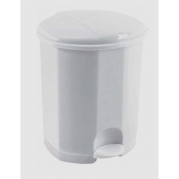 Poubelle plastique à pédale blanche "Prima" avec seau intérieur 50 L - Unité