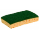 Eponge végétale jaune abrasif vert 13 x 9 x 2 cm - Paquet de 10