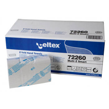 Essuie-mains "Z" ouate blanc 2 plis "Ecolabel" 21,5 x 24 cm CELTEX - Carton de 25 x 125 F