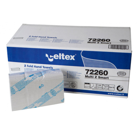 Essuie-mains "Z" ouate blanc 2 plis "Ecolabel" 21,5 x 24 cm CELTEX - Carton de 25 x 125 F