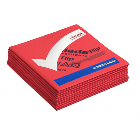 Lavette non tissée PVA micro rouge 38 x 35 cm - Paquet de 5