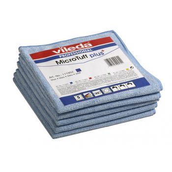 Lavette microfibre Microtuff plus vileda bleu 38 x 38 cm - Paquet de 5