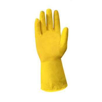 Gant de ménage latex  jaune - taille L - Paquet de 12