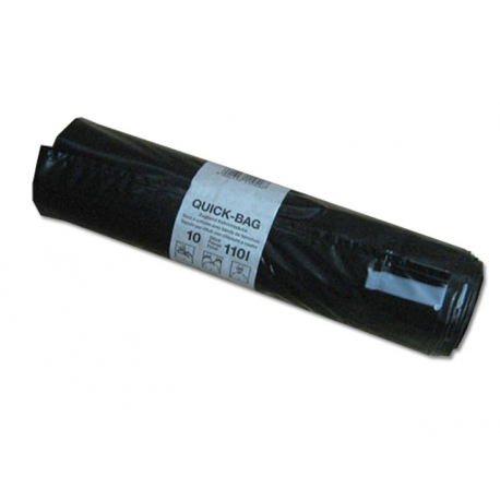 Sac déchets Quick bag light 110 L PE 35 μm noir - Carton de 15 x 10
