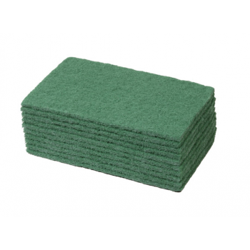 Tampon abrasif vert pour nettoyage 22 x 15 cm - Paquet de 10