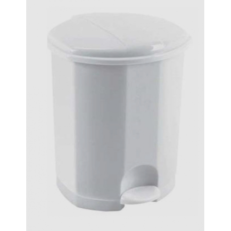 Poubelle a pedale plastique blanc avec seau interieur - 18 l - unite