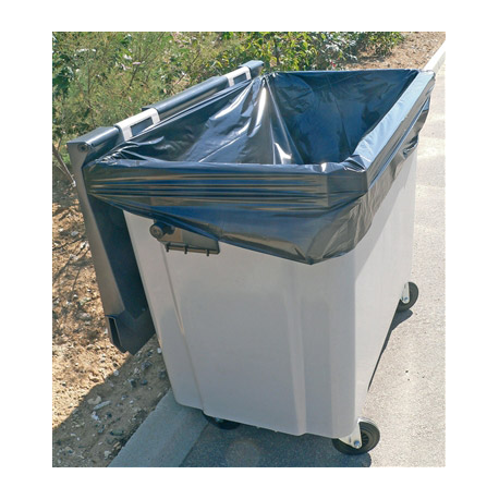 Housses container 800 l ldpe 30 my gris - carton de 50