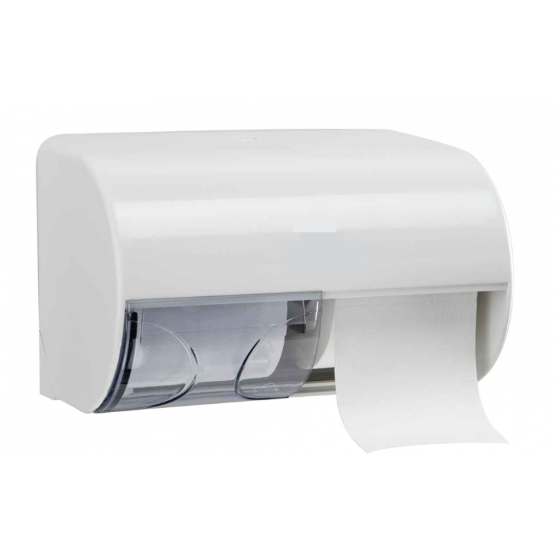 Distributeur papier toilette 2 rouleaux standard blanc - Unité - Cleanplanet