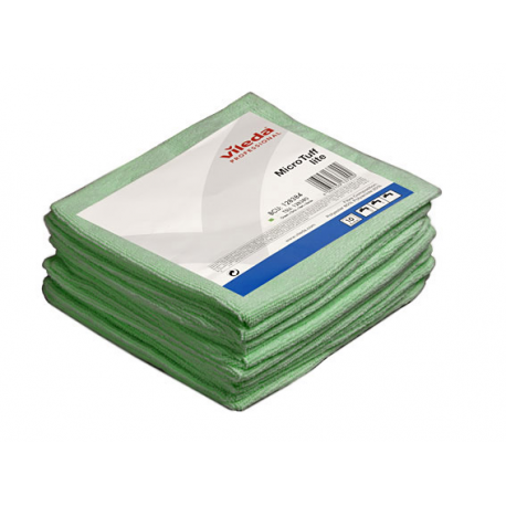 Lavette microfibre tricotée Microtuff vert vileda 36 x 36 cm - Paquet de 5
