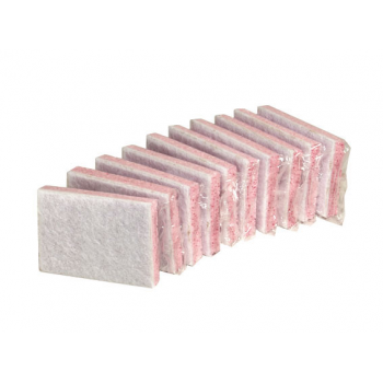 Tampon blanc sur eponge vegetale rose sanitaire 13 x 9 x 2 cm - paquet de 10