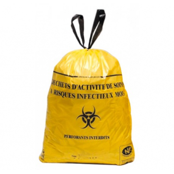 Sac déchets médicaux 30 L - 21 μm jaune "DASRI" - Carton de 25 x 25