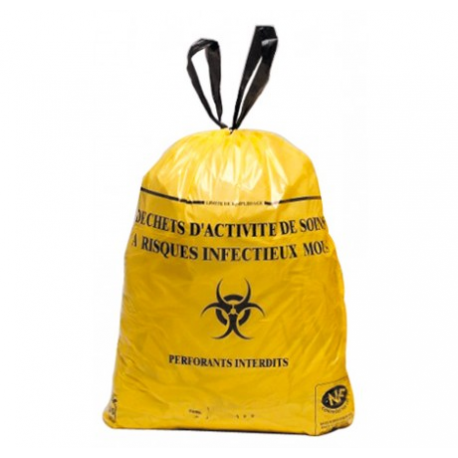 SSac déchets médicaux 30 L DASRI - 21 μm jaune - Carton de 25 x 25