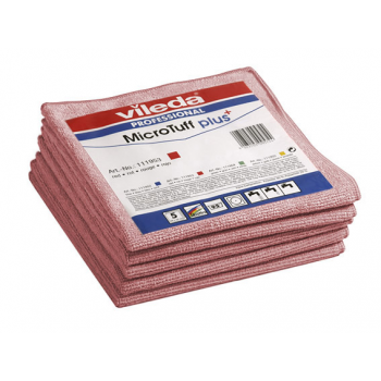 Lavette microfibre Microtuff plus rose 38 x 38 cm - Paquet de 5