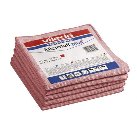 Mikrofaser-Reinigungstuch MicroTuff Plus Rosa Nordic Swan Vileda 38 x 38 cm - Packung mit 5 Einheit