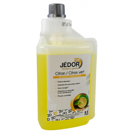 Jedor 2d - Nettoyant Sol Désodorisant Citron - Carton de 6 x 1 L Doseur