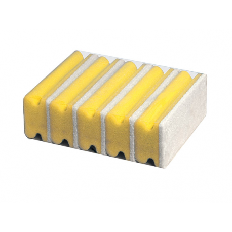 Eponges jaunes + abrasif blanc 14,5 x 7 x 4,5 cm - paquet de 5