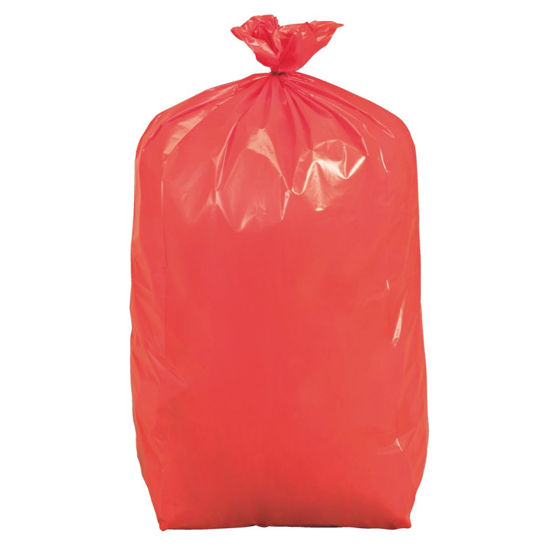 Sac à linge 110 L R-PE 30 μm rouge - Carton de 10 x 25 - Cleanplanet