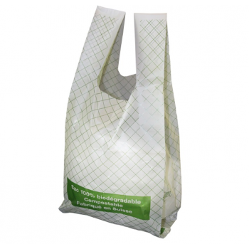 Sac compostable 7 L a bretelles 20 μm vert transluicide - Carton de 32 x 20