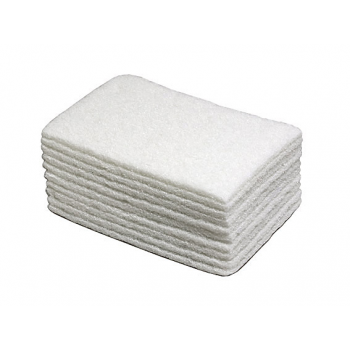 Tampons abrasifs blancs pour entretien 22 x 15 cm - paquet de 10