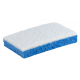 Eponge végétale bleu avec abrasif blanc 13 x 9 x 2 cm - Paquet de 10