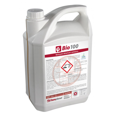 BIO100 - Nettoyant détartrant sanitaires Ecolabel - Bidon de 5 L