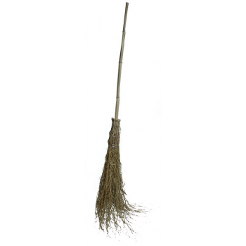 Balai cantonnier naturel bambou avec manche - unite