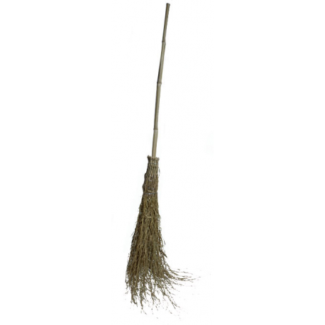 Balai cantonnier naturel bambou avec manche - unite