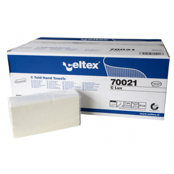 Essuie-mains C 100% Cellulose Ecolabel Blanc Celtex 2 plis 23 x 32 cm - Carton de 20 x 152 F
