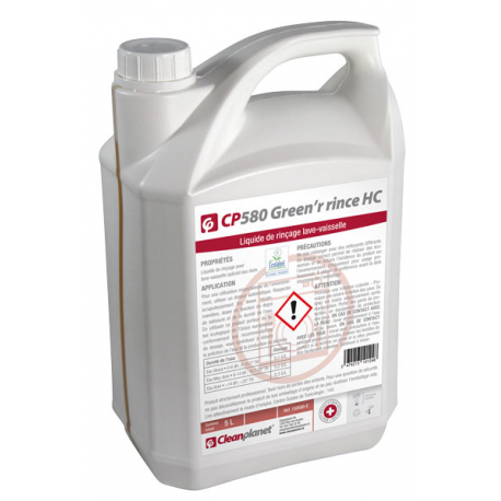 CP580 - Liquide rinçage vaisselle eau dure Ecolabel - Bidon de 5 L