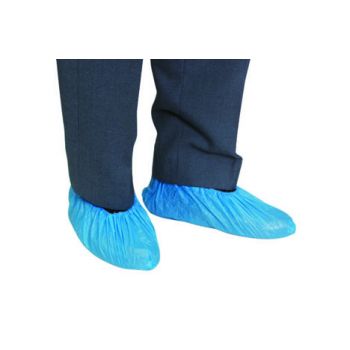 Sur-chaussure jetable en polyéthylène bleu 36 cm 30 My - Carton de 20 x 100