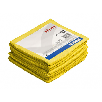Lavette Jaune R-Microtuff Base Tricotée Nordic Swan Vileda 36 x 36 cm - Paquet de 5