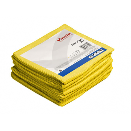 Lavette Jaune R-Microtuff Base Tricotée Nordic Swan Vileda 36 x 36 cm - Paquet de 5