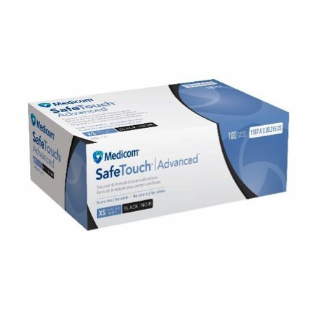 Gant nitrile noir non poudré Medicom - Taille S - Boite de 100