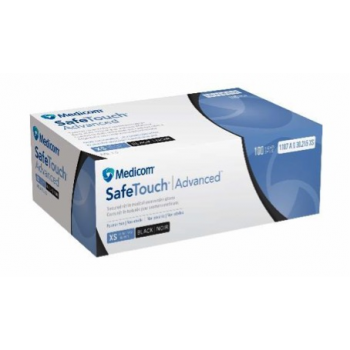 Gant nitrile non poudré noir Medicom - Taille L - Boite de 100
