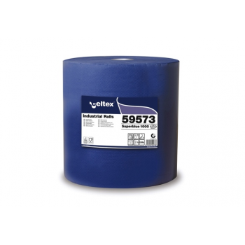 Bobine industrielle ouate bleu 1000 formats Ecolabel Celtex 3 plis 36 x 36 cm - Unité