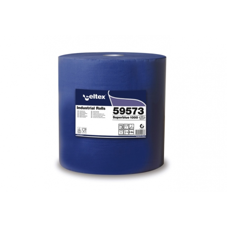 Bobine industrielle ouate bleu 1000 formats Ecolabel Celtex 3 plis 36 x 36 cm - Unité