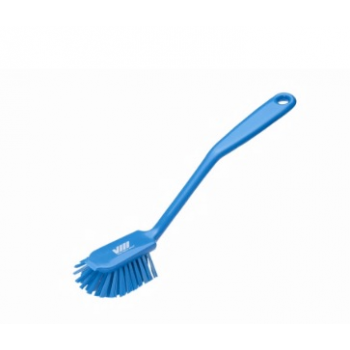 Brosse vaisselle avec manche 28 CM fibre médium bleue - Unité