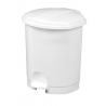 Poubelle plastique à pédale blanche Prima avec seau intérieur 11 L - Unité
