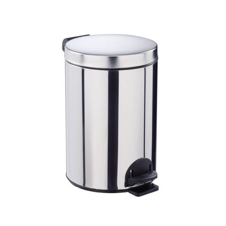 Poubelle métal à pédale inox "Sanelia" avec seau intérieur 20 L - Unité