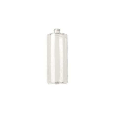 Transparente zylindrische Kunststoffflasche 1 L DIN 28/410 - Einheit