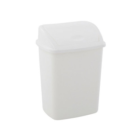 Poubelle plastique blanche a couvercle basculant 42L - Unité
