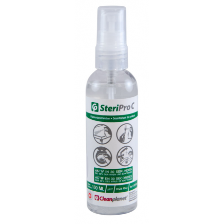 Steripro spray -  solution desinfectante de surfaces - carton de 20 x 100 ml