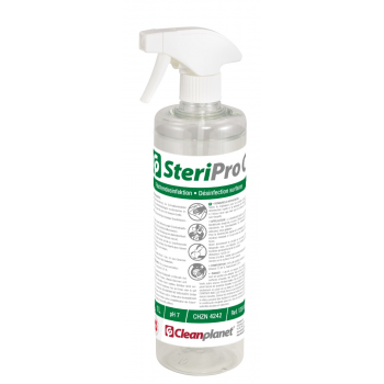 Steripro C 1 L pulvérisateur -Solution alcoolique désinfectante de surfaces avec pulvérisateur