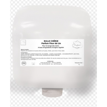Liquide moussant parfum fleur de lin ECOLOGIQUE  - Recharges de 6 X 1L avec pompe mousse